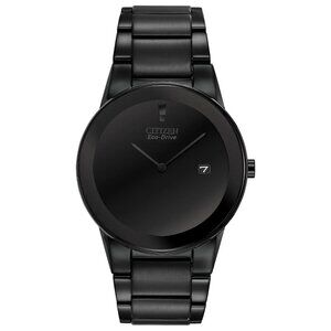 Citizen Men's Axiom Eco-Drive Black Stainless Steel Date Watch 40MM AU1065-58E